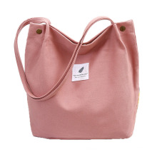 Large Capacity Fashion Canvas Button Eco-Friendly Shopping Canvas Portable Single Shoulder Canvas Bag